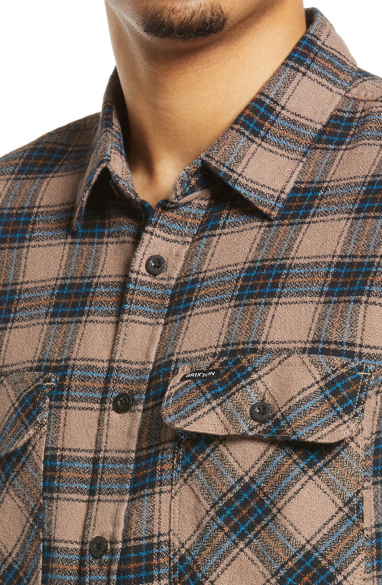 Brixton Bowery Plaid Flannel Button-Up Shirt, Alternate, color,