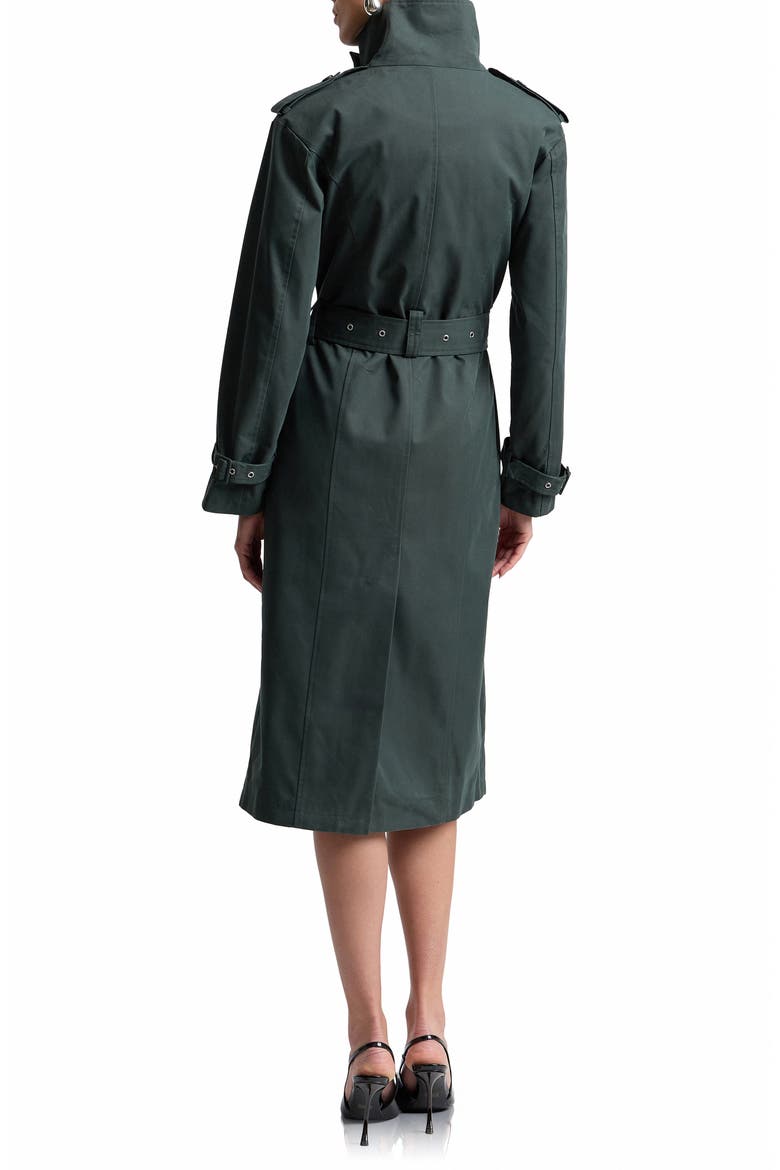 Belted Cotton Blend Trench Coat, Alternate, color, SEAGRASS