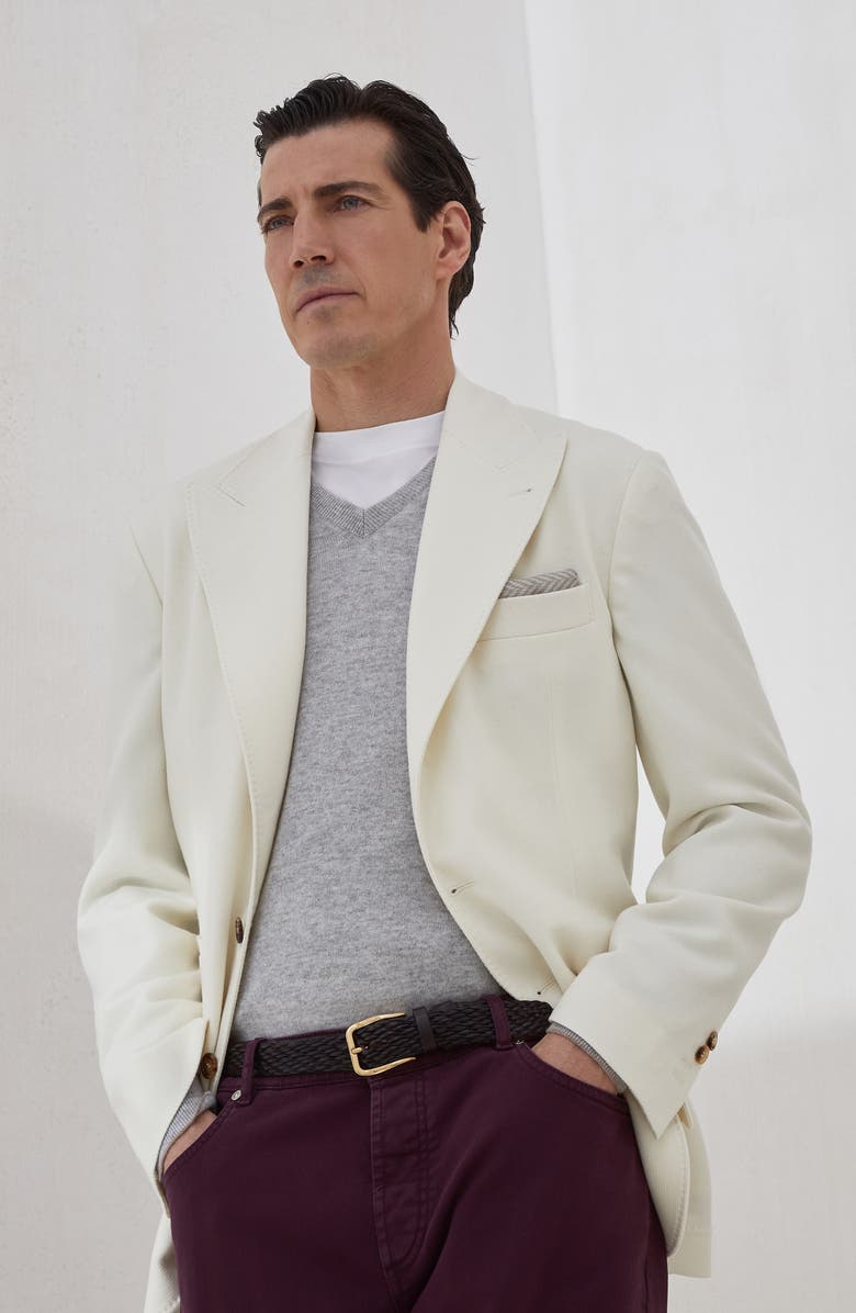 Brunello Cucinelli Blazer with large peak lapel, Alternate, color, Panama