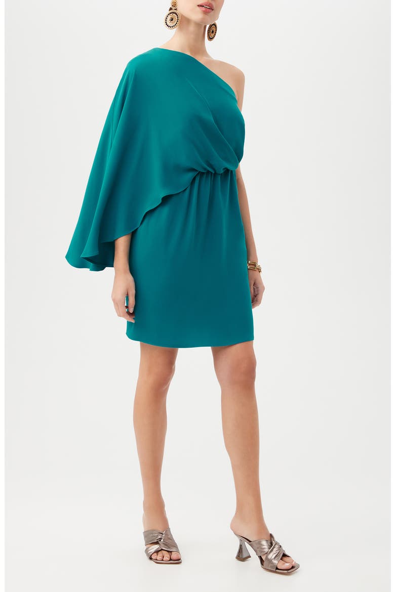 Amal One-Shoulder Blouson Sheath Dress, Alternate, color, BAHIA BLUE