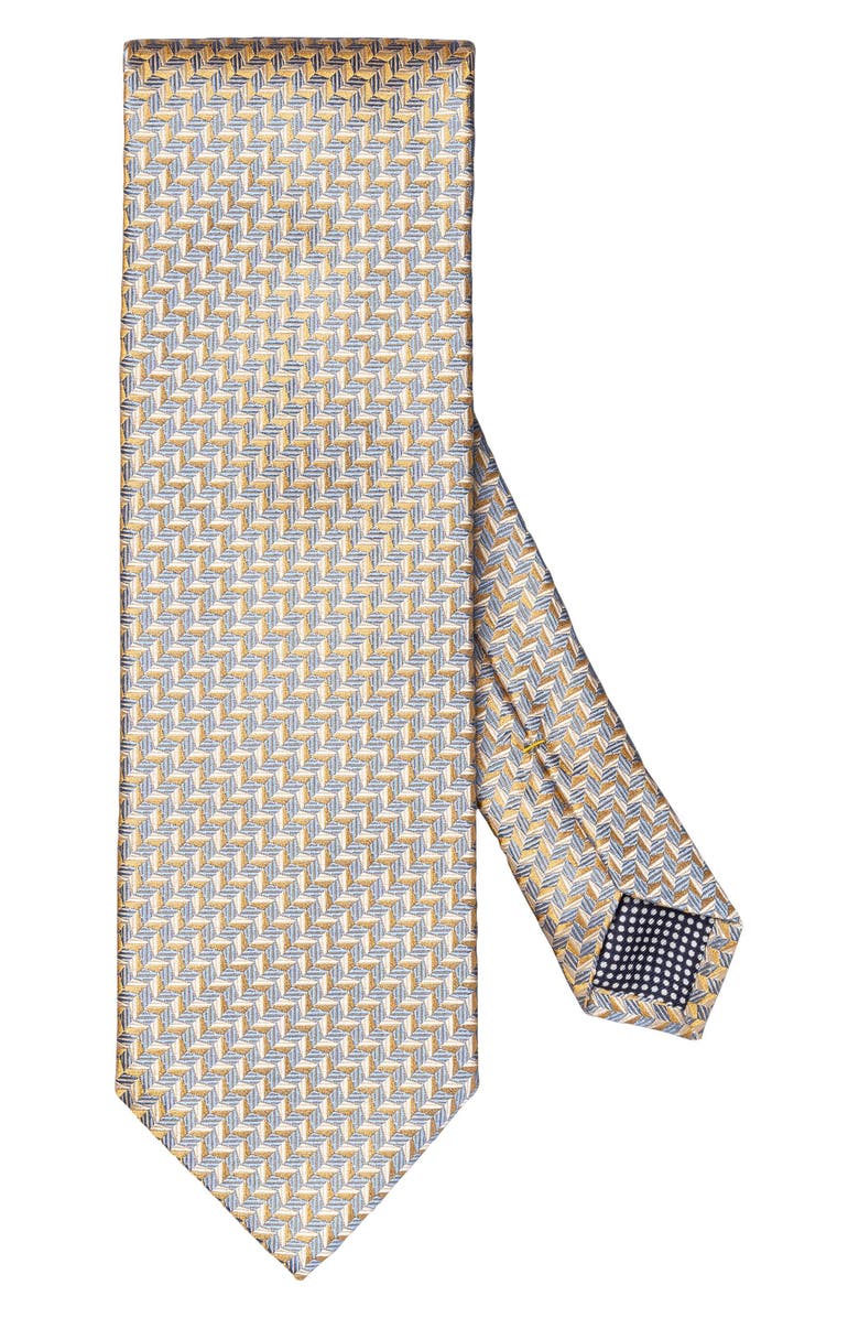 Eton Zigzag Jacquard Silk Tie, Main, color, 