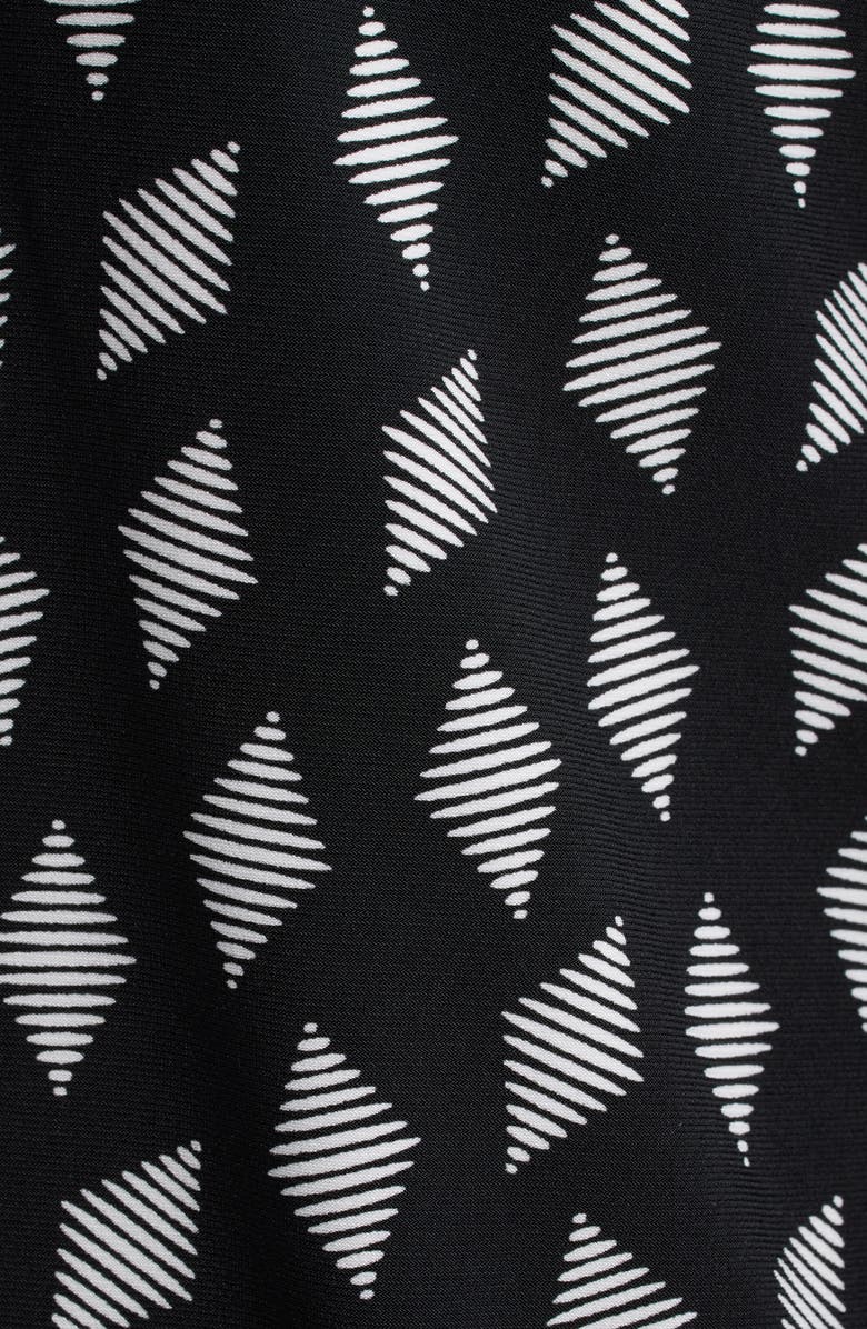 AK ANNE KLEIN Geometric Print Button-Up Shirt, Alternate, color, Anne Black/ White Dove