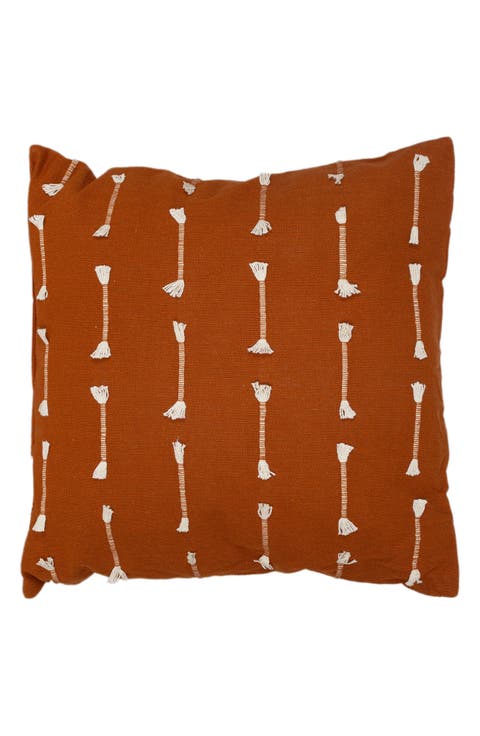 Fringe Accent Cotton Pillow