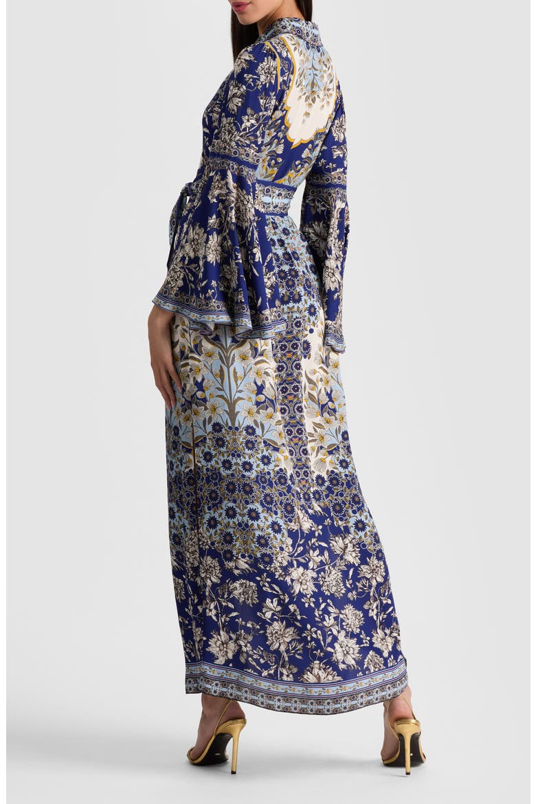 Chassidy Mixed Tapestry Print Long Sleeve Maxi Shirtdress, Alternate, color, FOREVERMORE