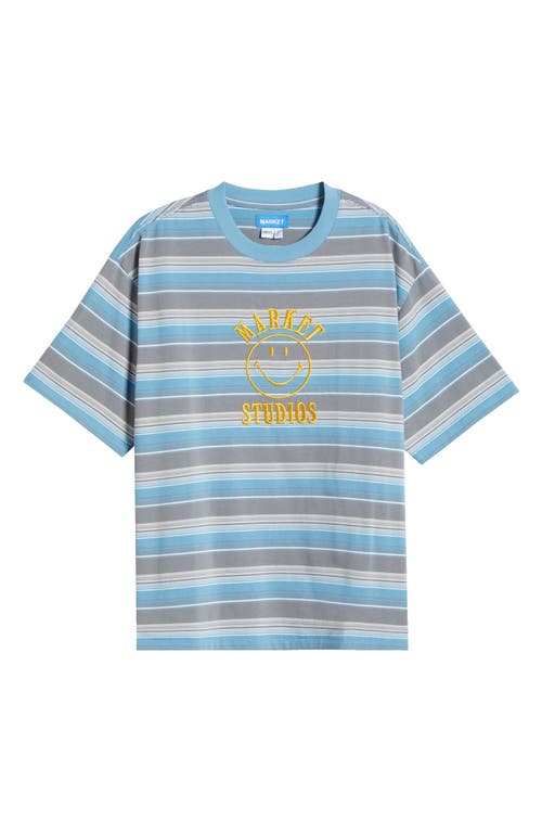 Market Smiley® Lockup Embroidered Stripe Cotton T-shirt
