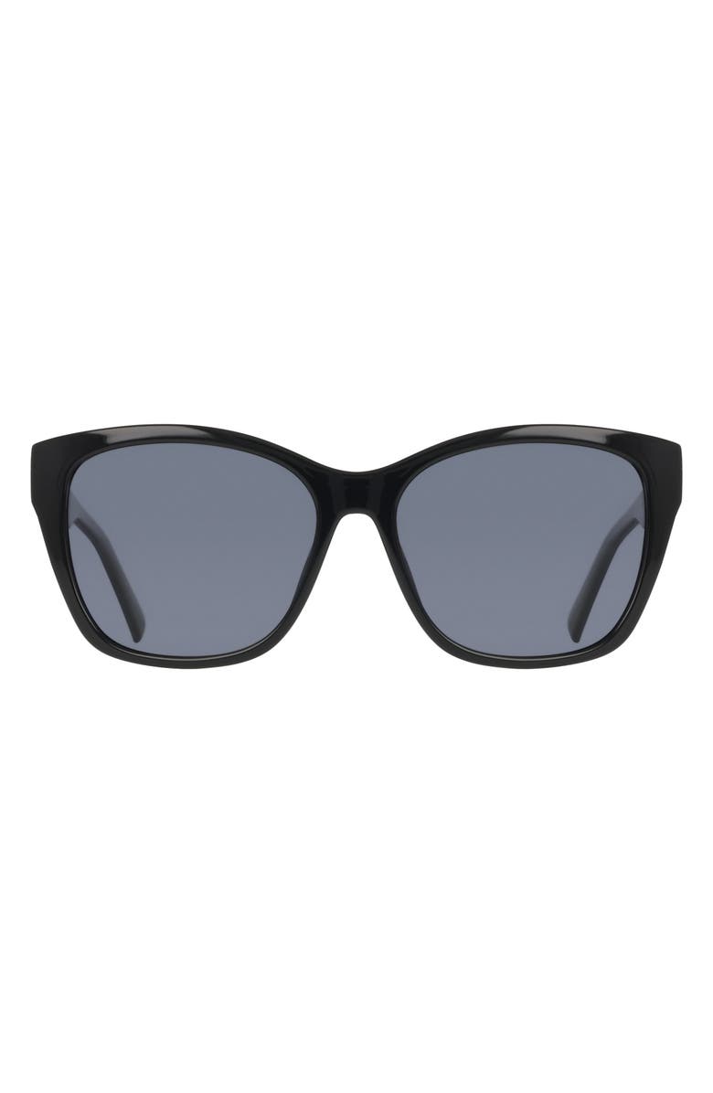 Cole Haan 57mm Modified Square Sunglasses, Main, color, Black