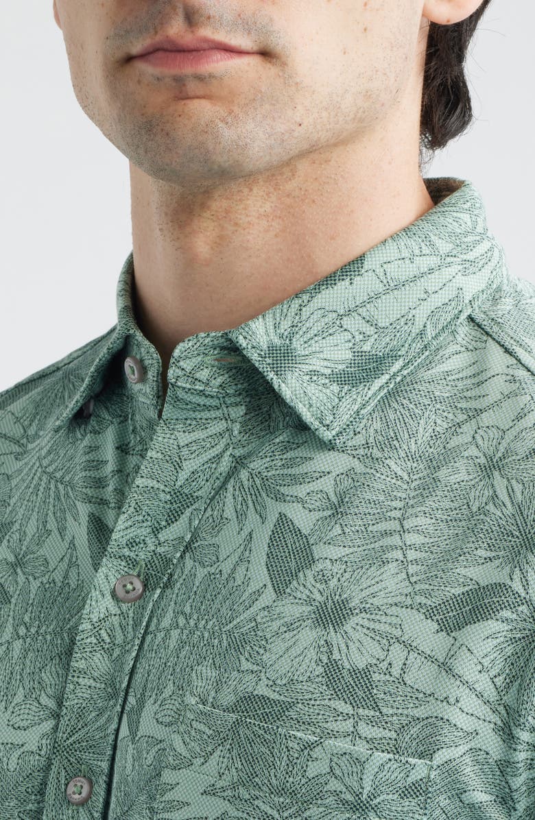 Tommy Bahama San Lucio Villa Evora IslandZone<sup>®</sup> Knit Short Sleeve Cotton Blend Button-Up Shirt, Alternate, color, Oxidize Metal