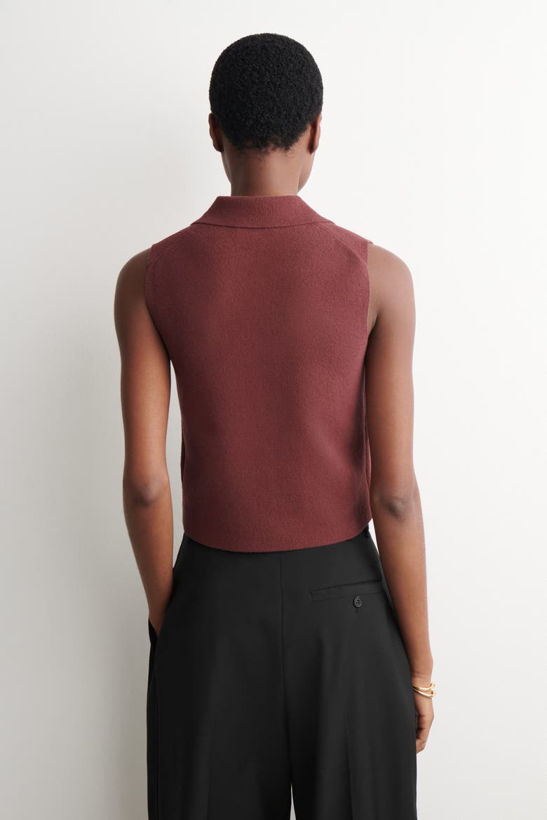 Bouclé-Knit Vest, Alternate, color, RUST