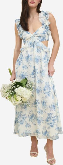 Ruffle Cutout Maxi Sundress