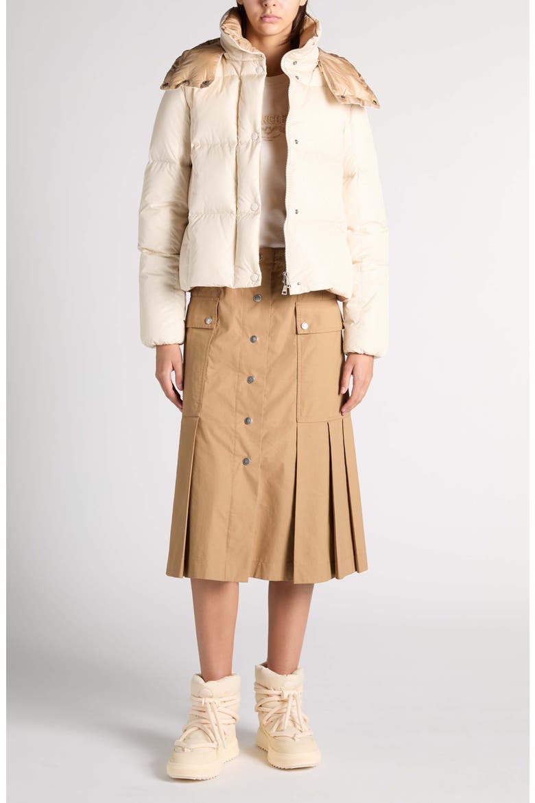 Cotton A-Line Skirt, Alternate, color, BEIGE
