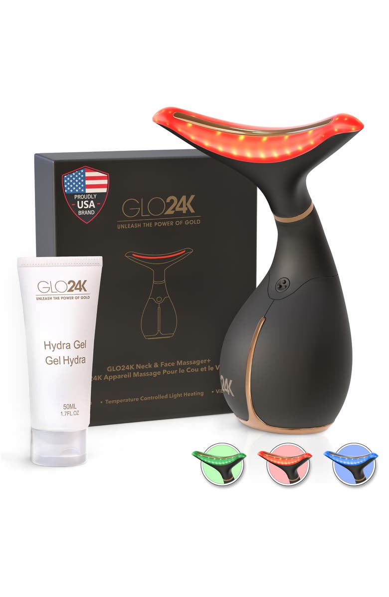 GLO24K UNLEASH THE POWER OF GOLD Skin Rejuvenation Beauty Device for Face and Neck +Conductive Hydra Gel, Main, color, Na