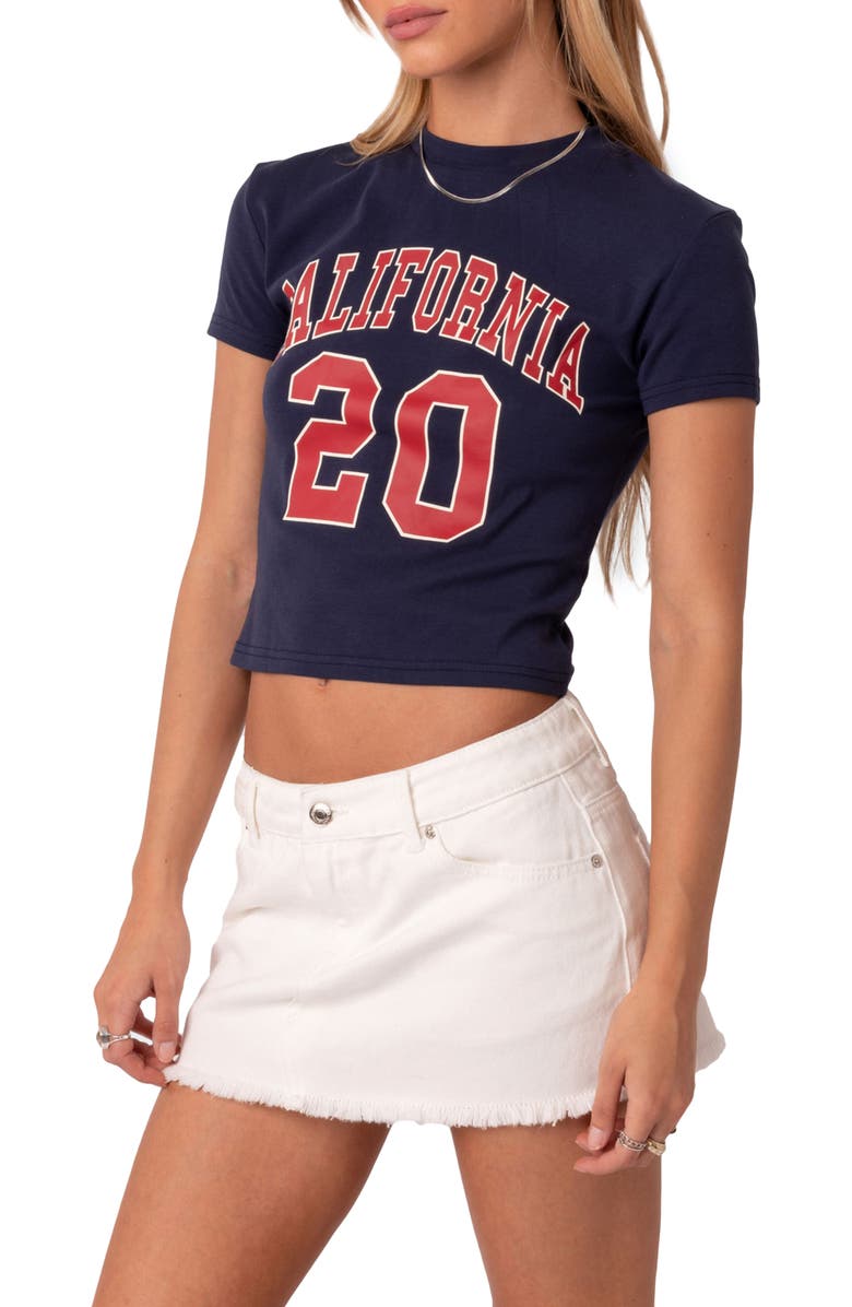 EDIKTED California Graphic T-Shirt, Alternate, color, Navy