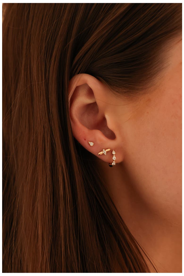 Reese Brooklyn Diamond Stud Earrings, Alternate, color, YELLOW GOLD/ DIAMOND