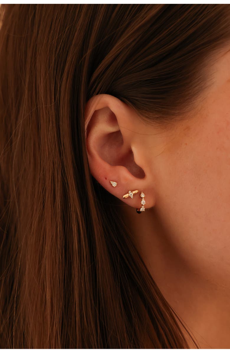 Dana Rebecca Designs Reese Brooklyn Diamond Stud Earrings, Alternate, color, Yellow Gold/ Diamond