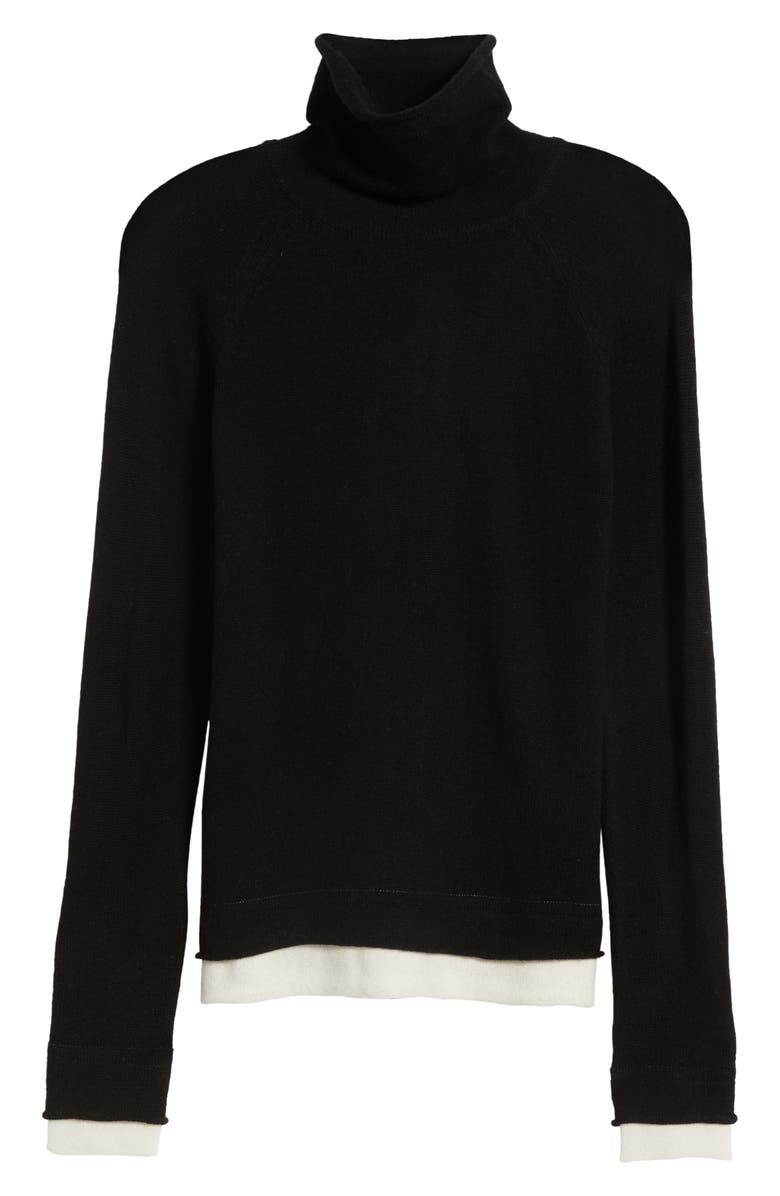 Griffen Contrast Trim Wool & Cashmere Sweater, Alternate, color, 