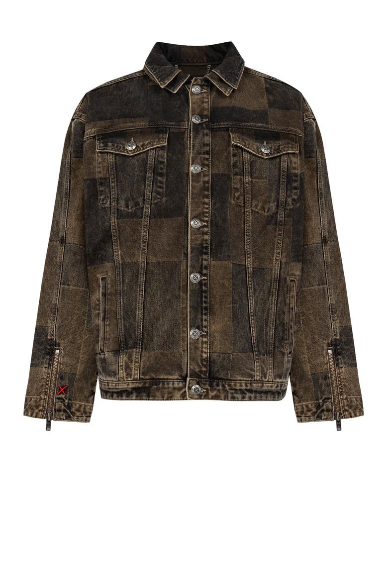Your *Itch Colorblocked Denim Jacket, Alternate, color, Brown