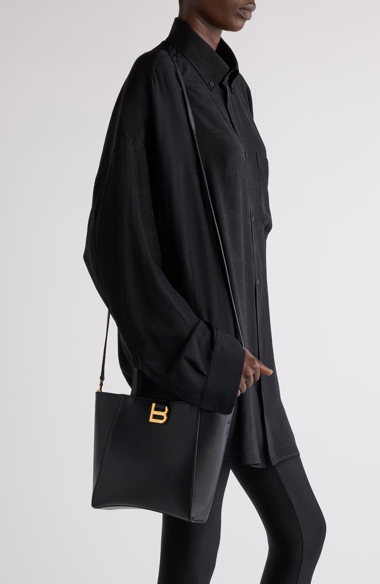 Balenciaga Small Hourglass Soft Leather Tote, Alternate, color,