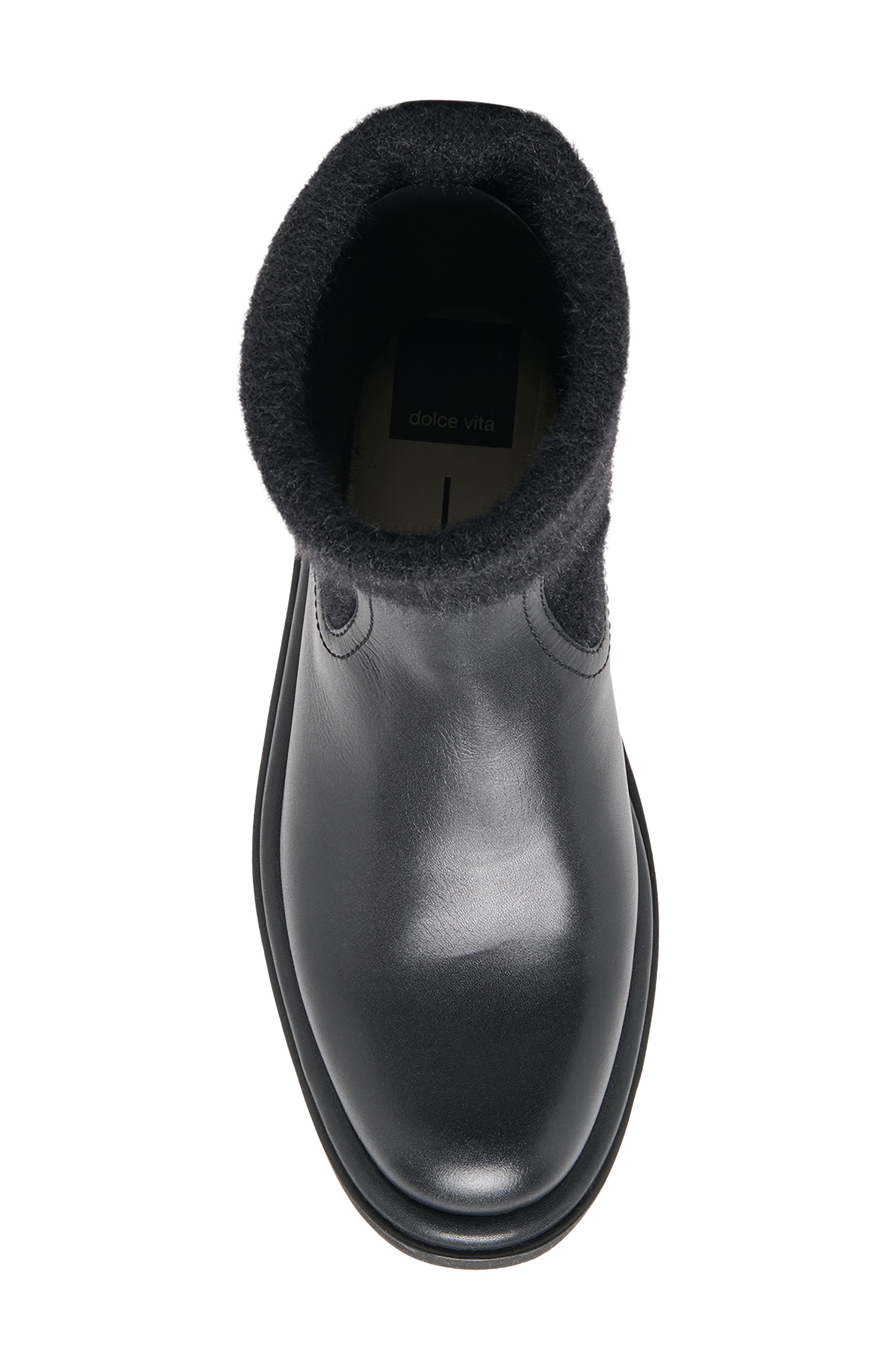 Barbi Waterproof Leather Boot, Alternate, color, BLACK LEATHER H2O