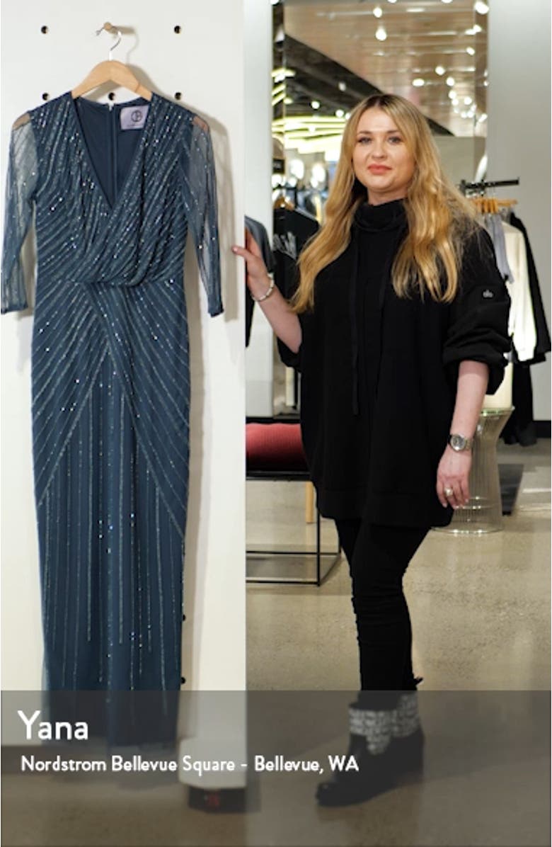 Beaded Surplice Gown, sales video thumbnail