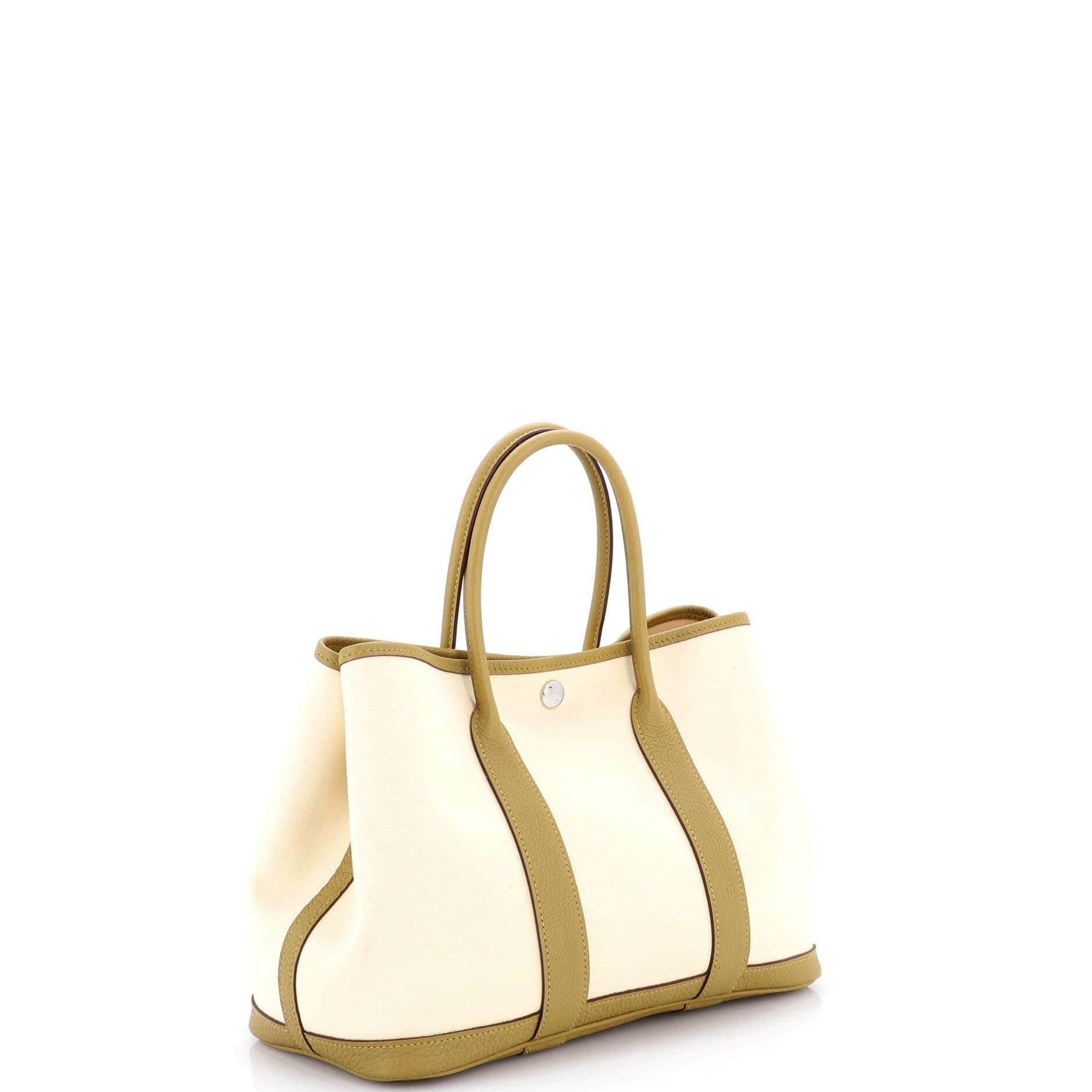 Pre-Owned Hermes Garden Party Tote Toile and Leather 30, Alternate, color, Kraft