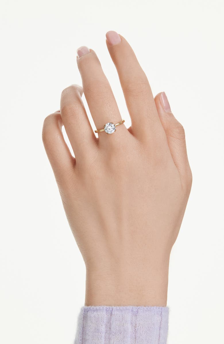 Swarovski Stilla Cocktail Ring, Alternate, color, Gold/ White