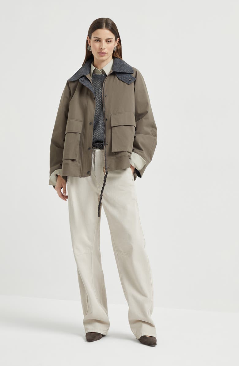 Brunello Cucinelli Curved Soft trousers, Alternate, color, Cool Beige