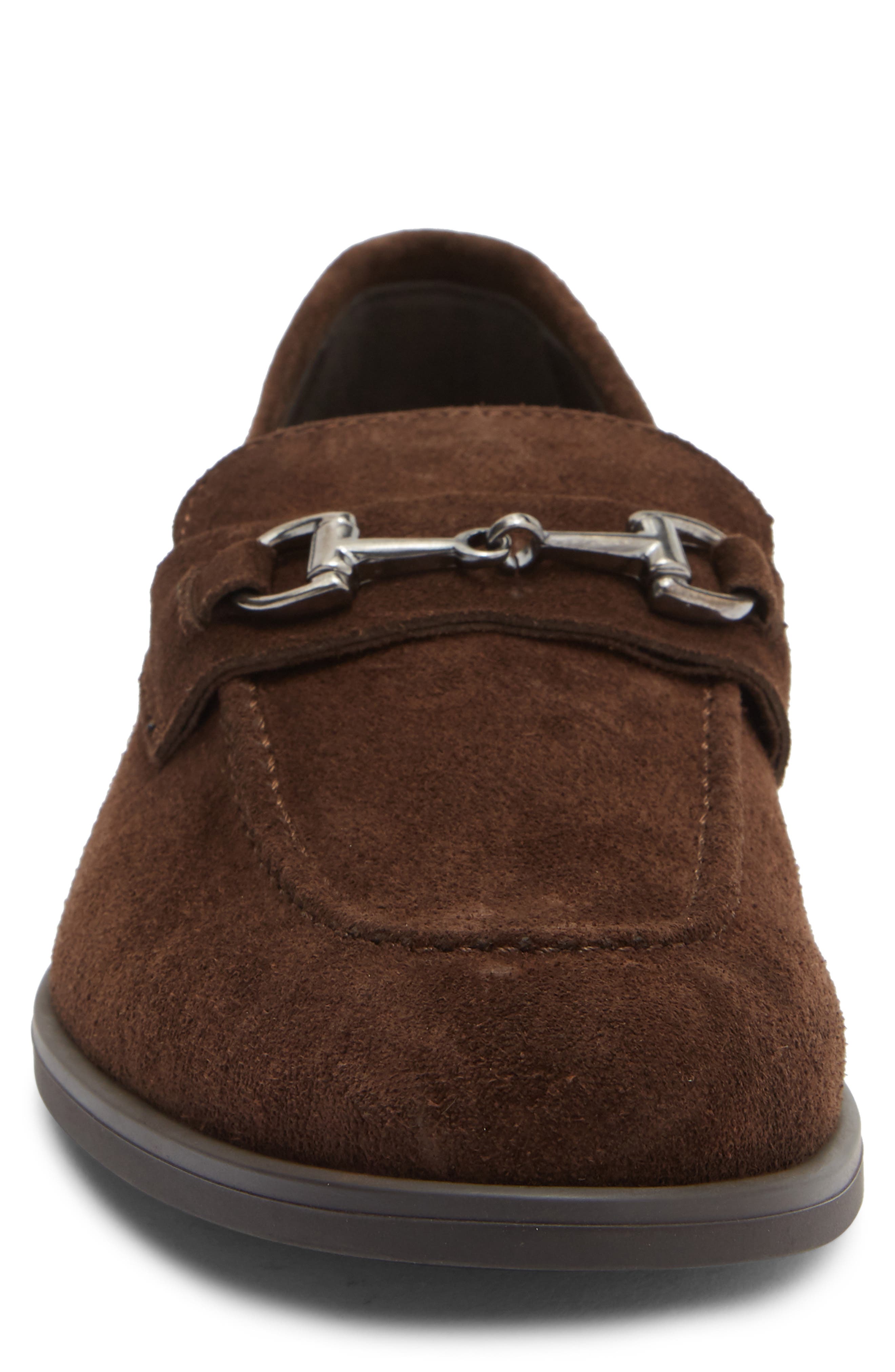 Renato Bit Suede Loafer, Alternate, color, DARK BROWN SUEDE