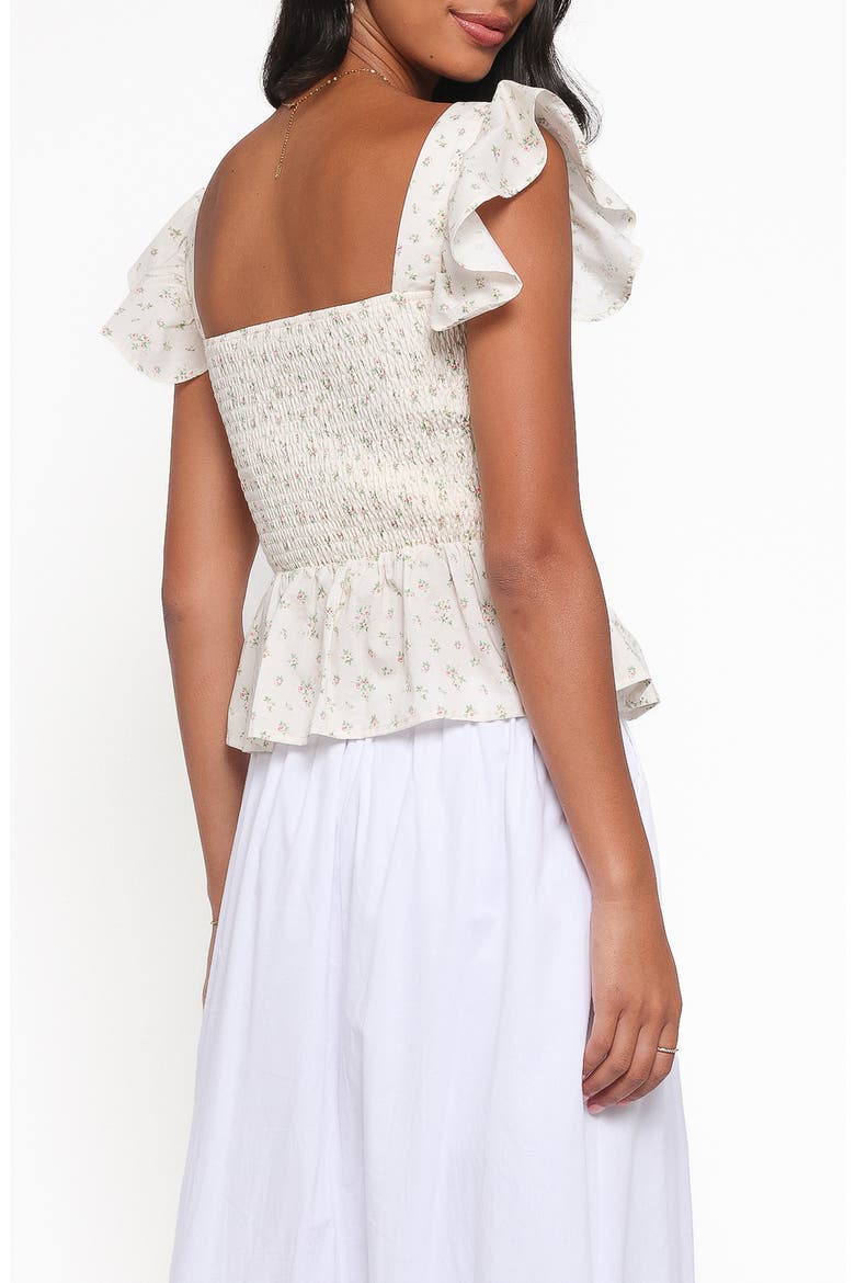 Remira Smocked Ruffle Top, Alternate, color, WHITE BETTY