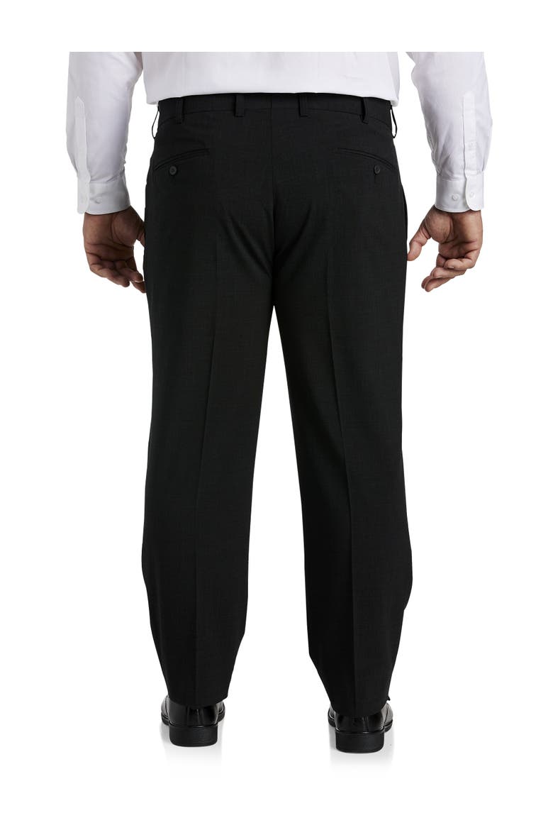 Big & Tall Perfect Fit Waist-Relaxer Flat-Front Suit Pants, Alternate, color, CHARCOAL