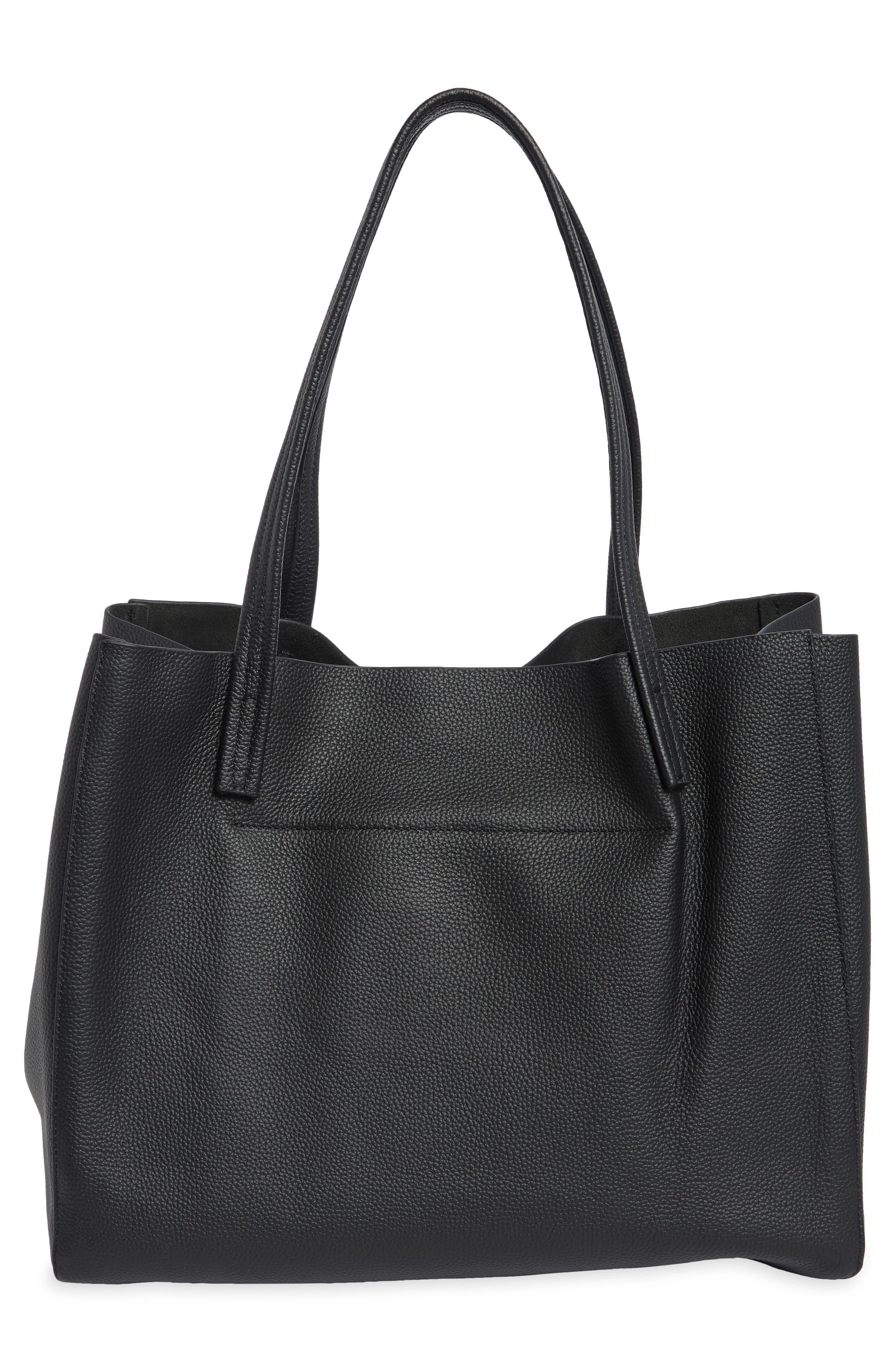 Jasmine Large Leather Tote, Alternate, color, BLACK