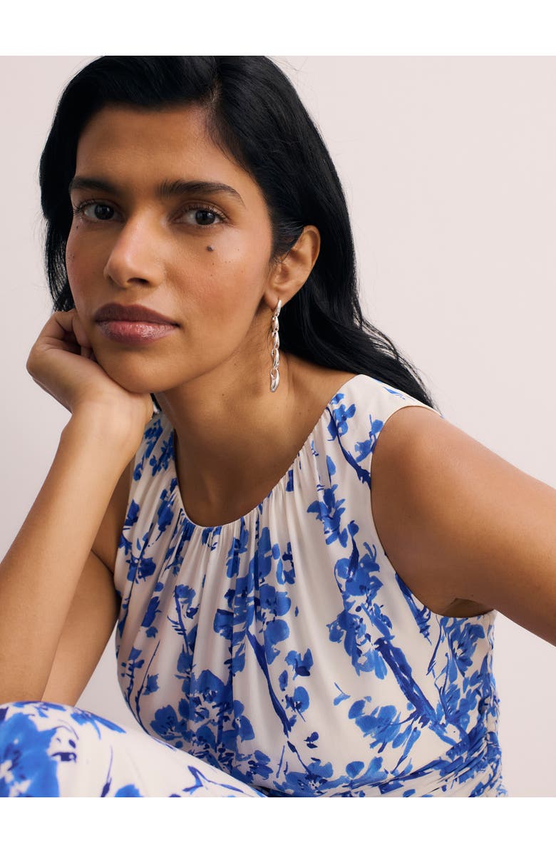 The Fold Oria Floral Print Silk Maxi Dress, Alternate, color, Ivory