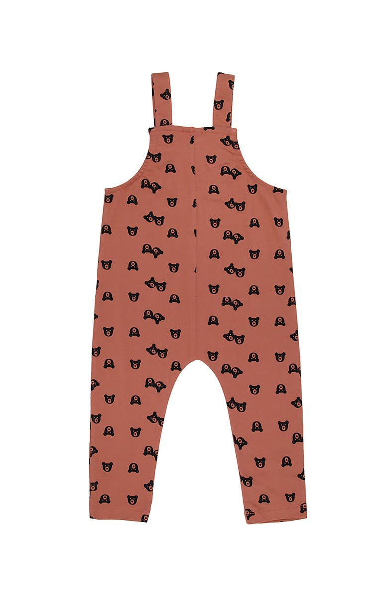 Turtledove London Kids Organic Cotton Bear Print Jumpsuit, Alternate, color, Red