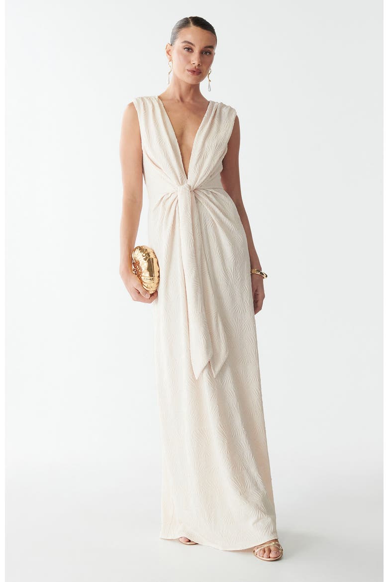 Gisella Maxi Dress, Alternate, color, Ivory Palms
