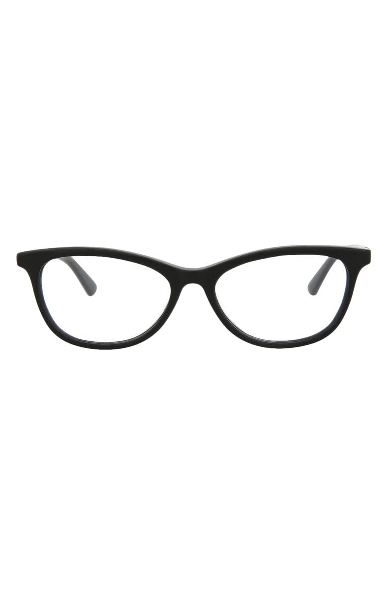 McQueen 50mm Core Oval Optical Glasses, Main, color, Black Black Transparent