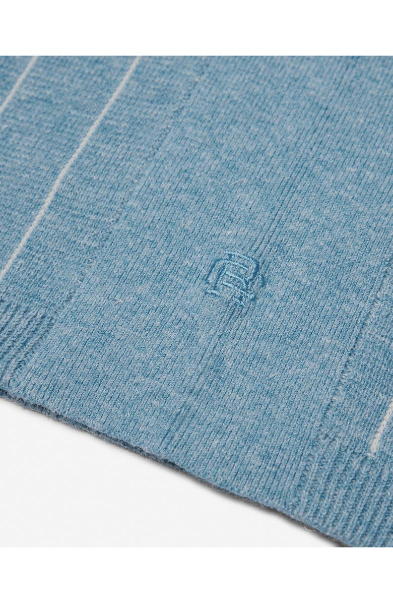 Reigning Champ Piazza Stripe Cotton & Linen Blend Button-Up Shirt, Alternate, color, Gulf-Ivory