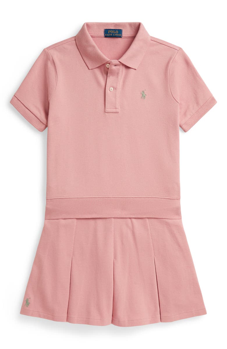 Polo Ralph Lauren Kids' Stretch Mesh Polo & Skirt Set, Main, color, Adirondack Rose