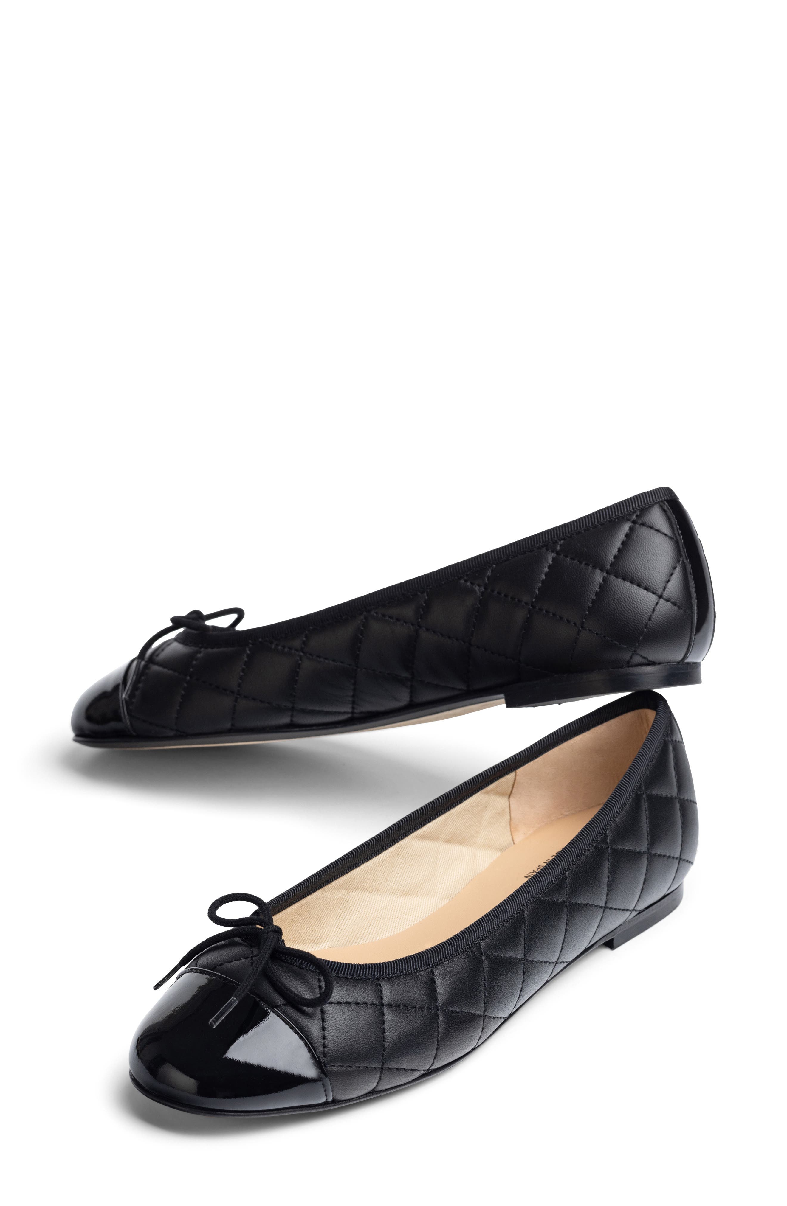 Jon Josef Belle Quilted Ballerina Flat, Alternate, color, Black Combo