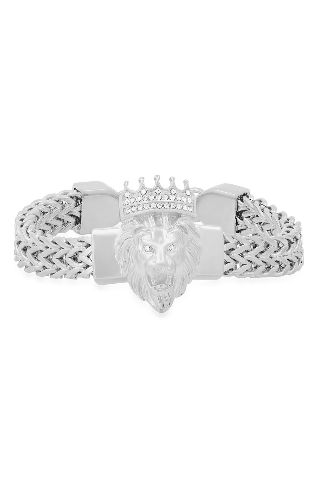 Men's Stainless Steel Lion Head Bracelet