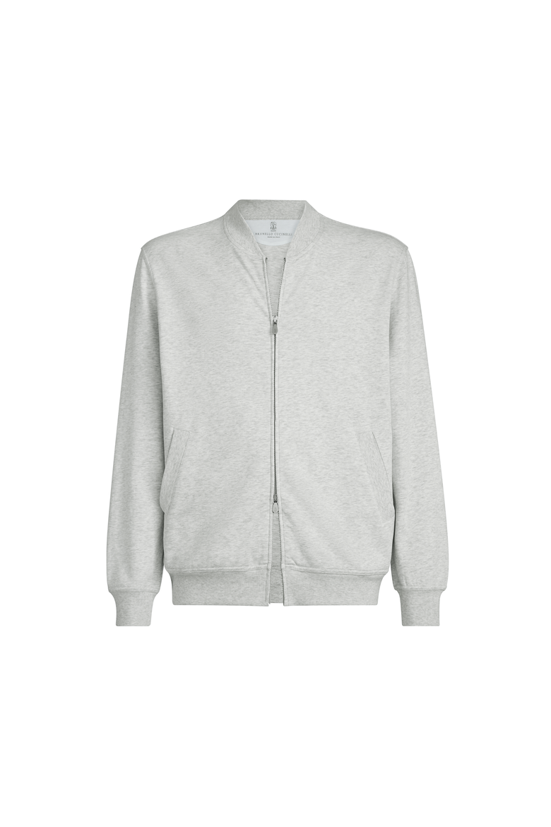 Sweatshirt with zipper, Alternate, color, Pearl Grey