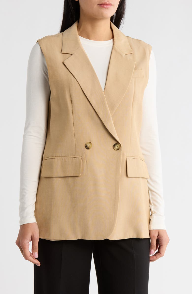Lucy Paris Sanna Long Vest, Main, color, Camel