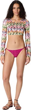 Missoni Crop Top In Stretch Viscose With Lace And Zigzag Motif