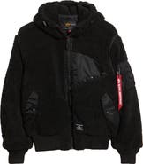 Alpha Industries Quilted Fleece Hooded Flight Jacket