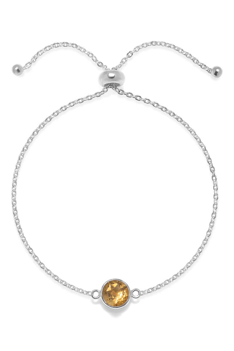 Birthstone Bracelet, Main, color, NOVEMBER/ CITRINE SILVER