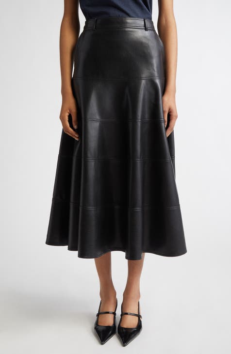 Leather tiered maxi skirt hotsell