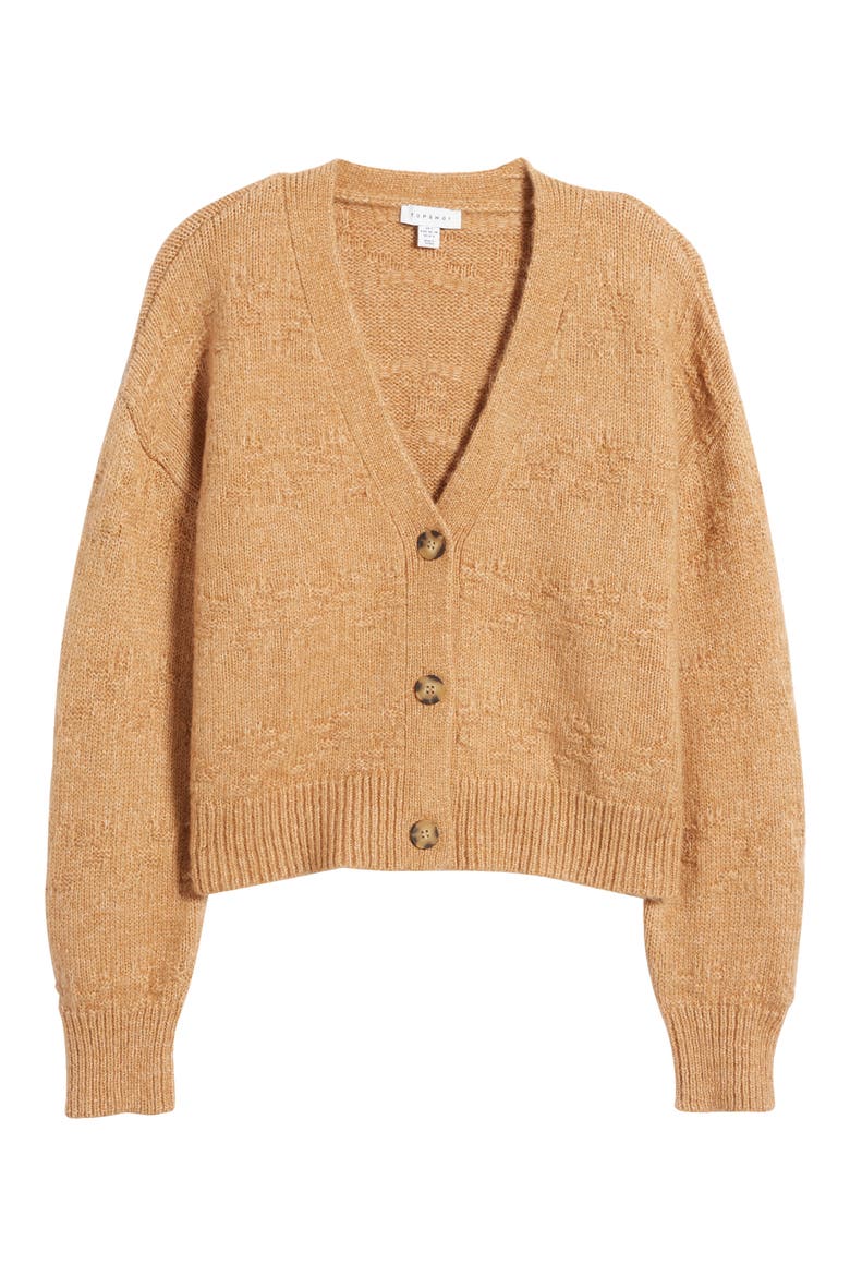 Basket Weave Stitch Cardigan, Alternate, color, CAMEL