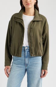 Caslon® Bubble Hem Cotton Twill Jacket