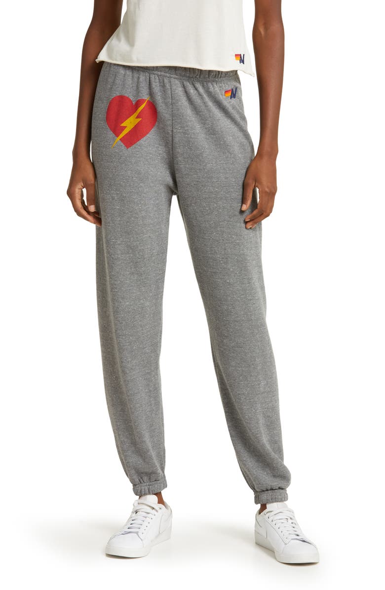 Aviator Nation Bolt Heart Cotton Blend Joggers, Main, color, 