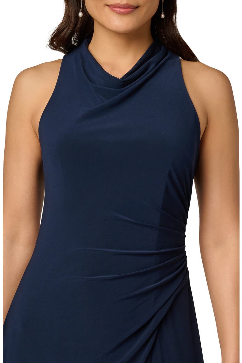 Cowl Neck Jersey Midi Dress, Alternate, color, MIDNIGHT
