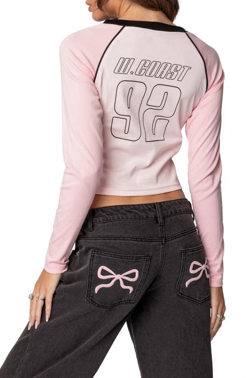 Edikted Los Angeles Raglan Crop T-shirt