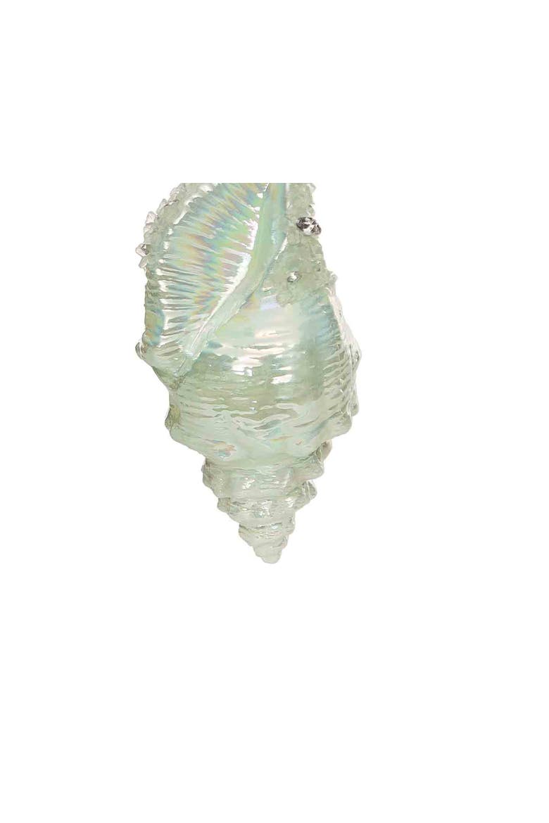 Glass Aqua Shell Ornament, Alternate, color, Green